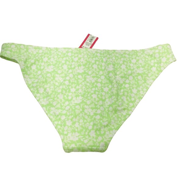 Xhilaration Womens Size XL 12-14 Cheeky Bikini Swim Bottom Lime Green Floral New - Picture 2 of 9